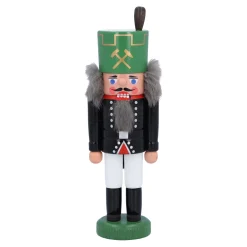 Nussknacker "Bergmann", grün gold, 15,5 cm