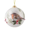 Perlmuttkugel Rotkehlchen auf Zweig, 7,5 cm
