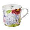 Porzellantasse Blumen und Kolibris