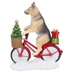 Schäferhund auf Fahrrad