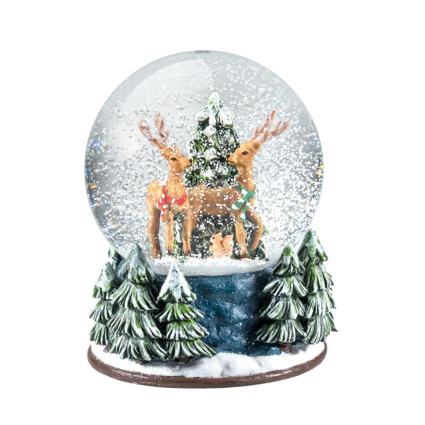 Schneekugel "Hirsche im Wald"