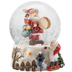 Schneekugel "Trommelnder Weihnachtsmann", groß