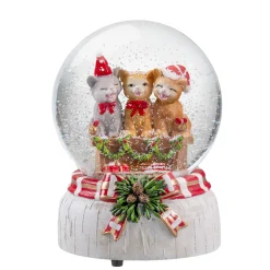 Schneekugel "Weihnachtliches Katzentrio"