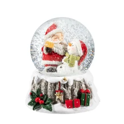 Schneekugel "Weihnachtsmann mit Schneemann"