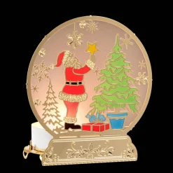 Teelichthalter "Heilig Abend", goldfarben