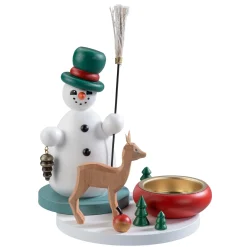 Teelichthalter "Schneemanns Waldweihnacht"