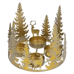 Teelichthalter "Winterspaziergang", gold