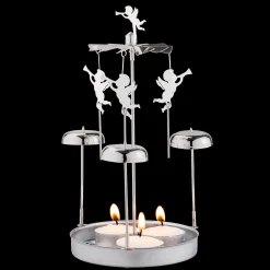Teelicht-Karussel "Engelsgeläut", silber