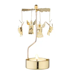 Teelicht-Karussell "Himmlische Boten", gold