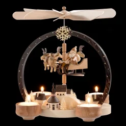 Teelicht-Pyramide Weihnachtszauber natur