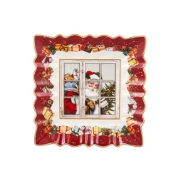 Toy's Fantasy Schale eckig, "Weihnachtsmann im Fenster"