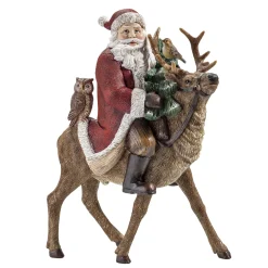 Weihnachtsmann auf Rentier