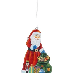 Weihnachtsmann mit Sack, Zinn-Baumbehang