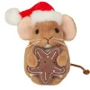 Weihnachtsmaus mit Keks, Plüschfigur