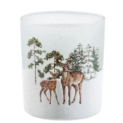 Windlicht "Hirsche im Schnee", 10cm
