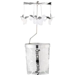 Windlicht-Karussell "Engel", silber